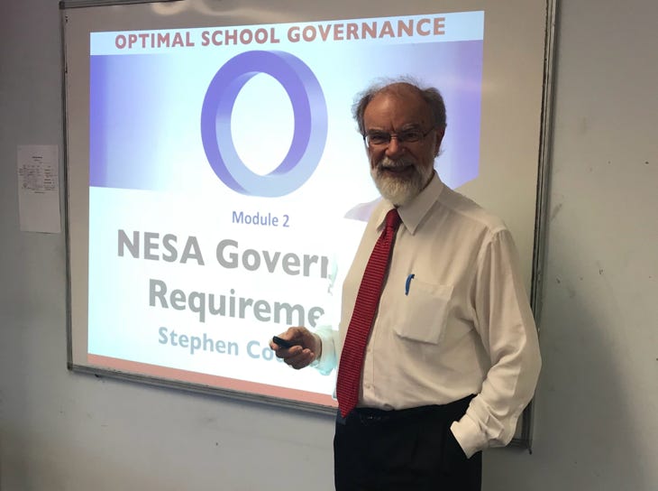 Stephen Codrington introducing a NESA accredited governance workshop