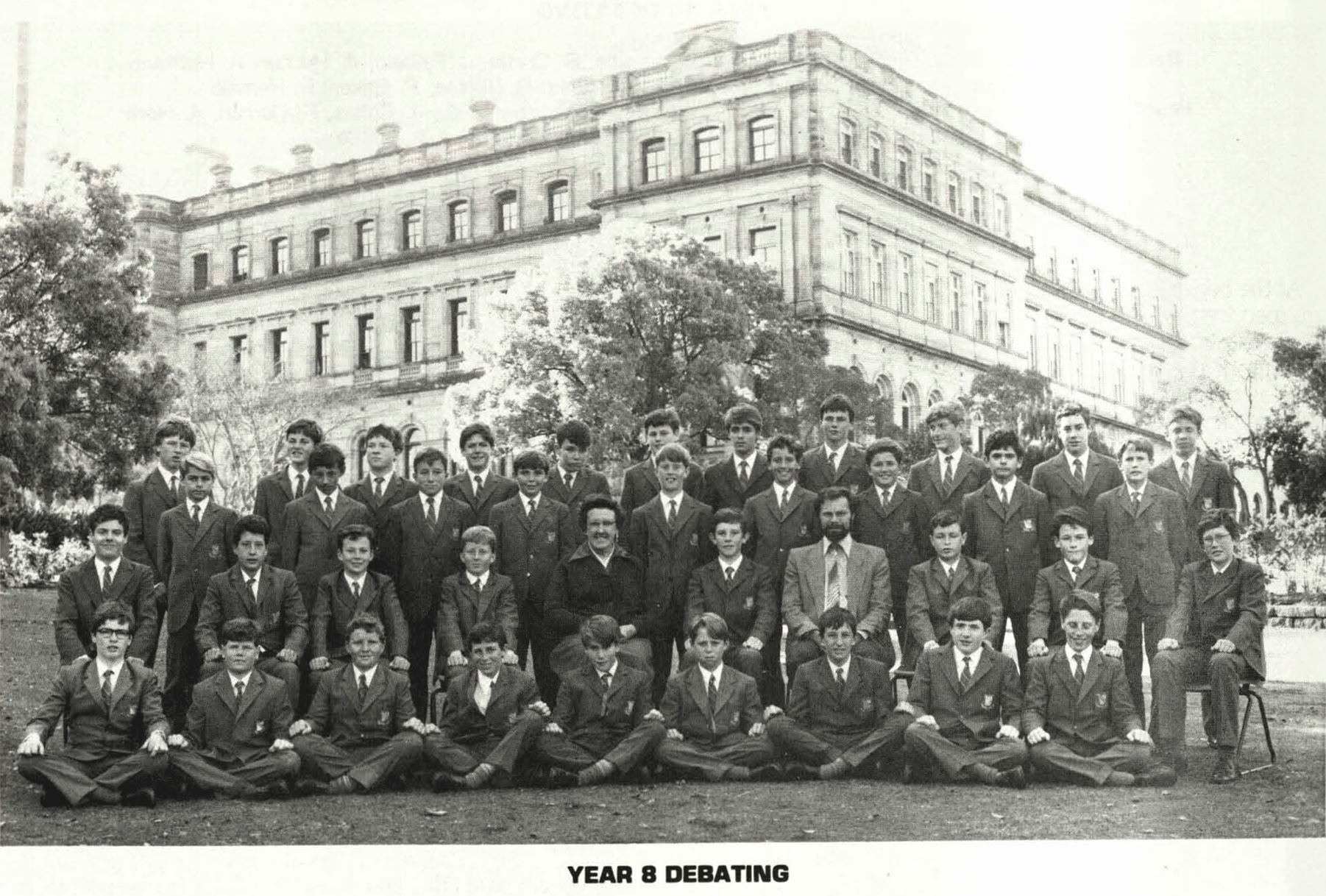 Year 8 Debaters at Saint Ignatius College, Riverview in the 1980s.