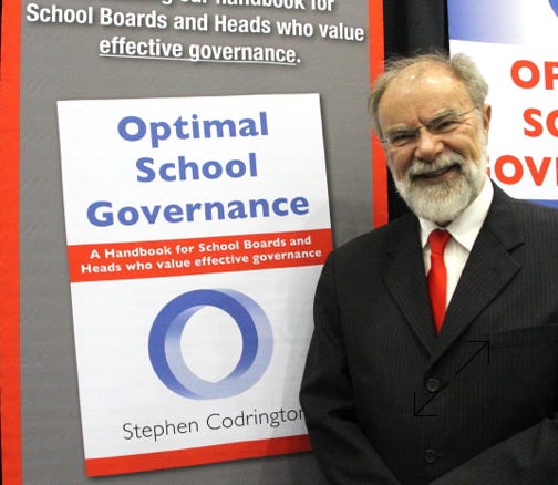 Stephen Codrington with Optimal School Governance book cover