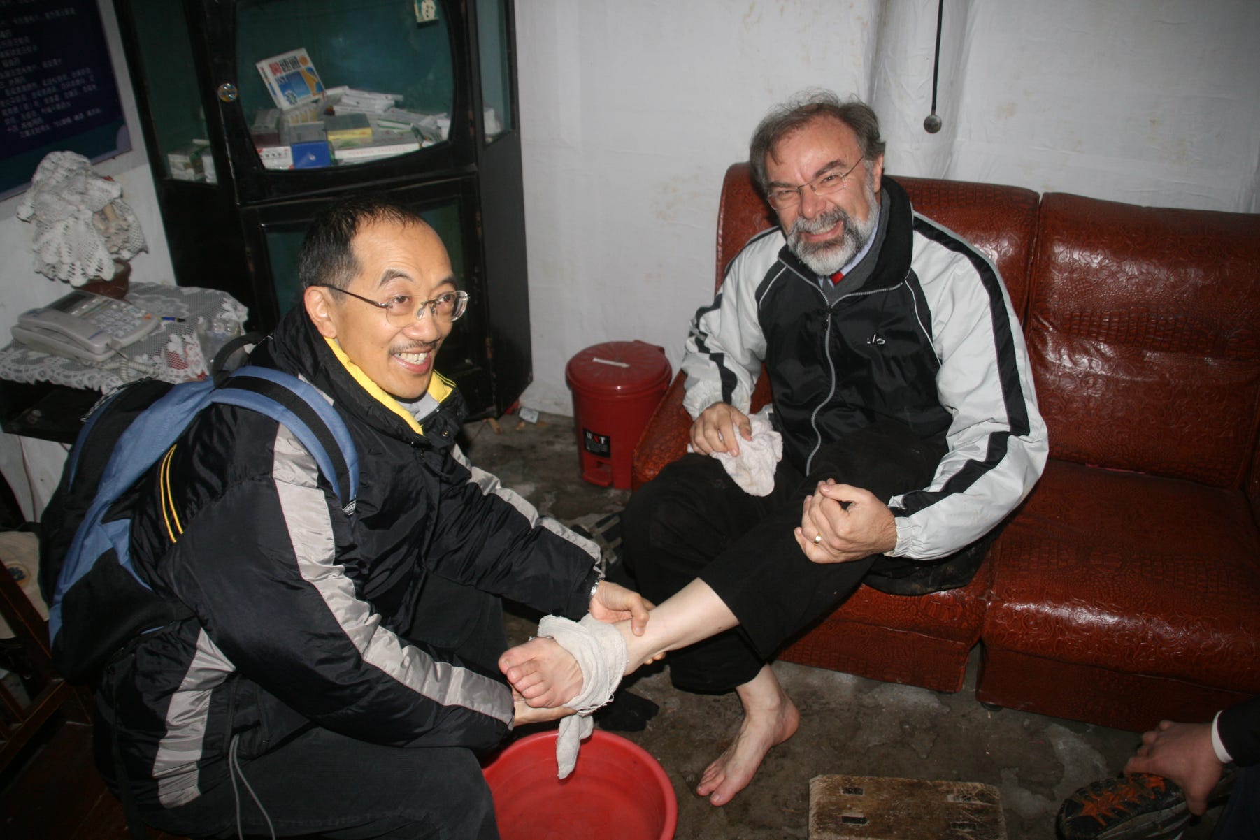 Washing feet, Gubin village, Majiang County, Guizhou Province, China