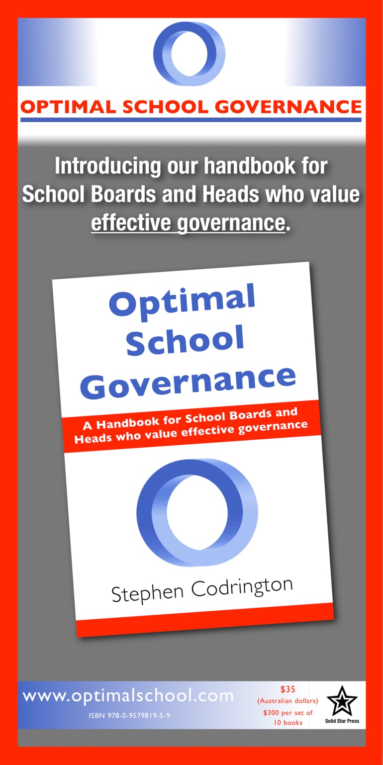 Optimal School Governance Book banner