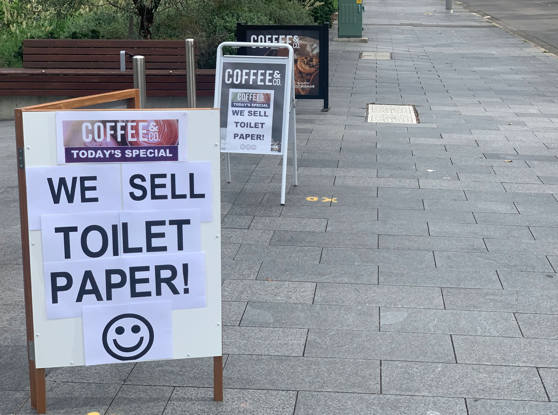 Maha Bandoola Road, Yangon, looking towards the Sule Pagoda, March 2020.