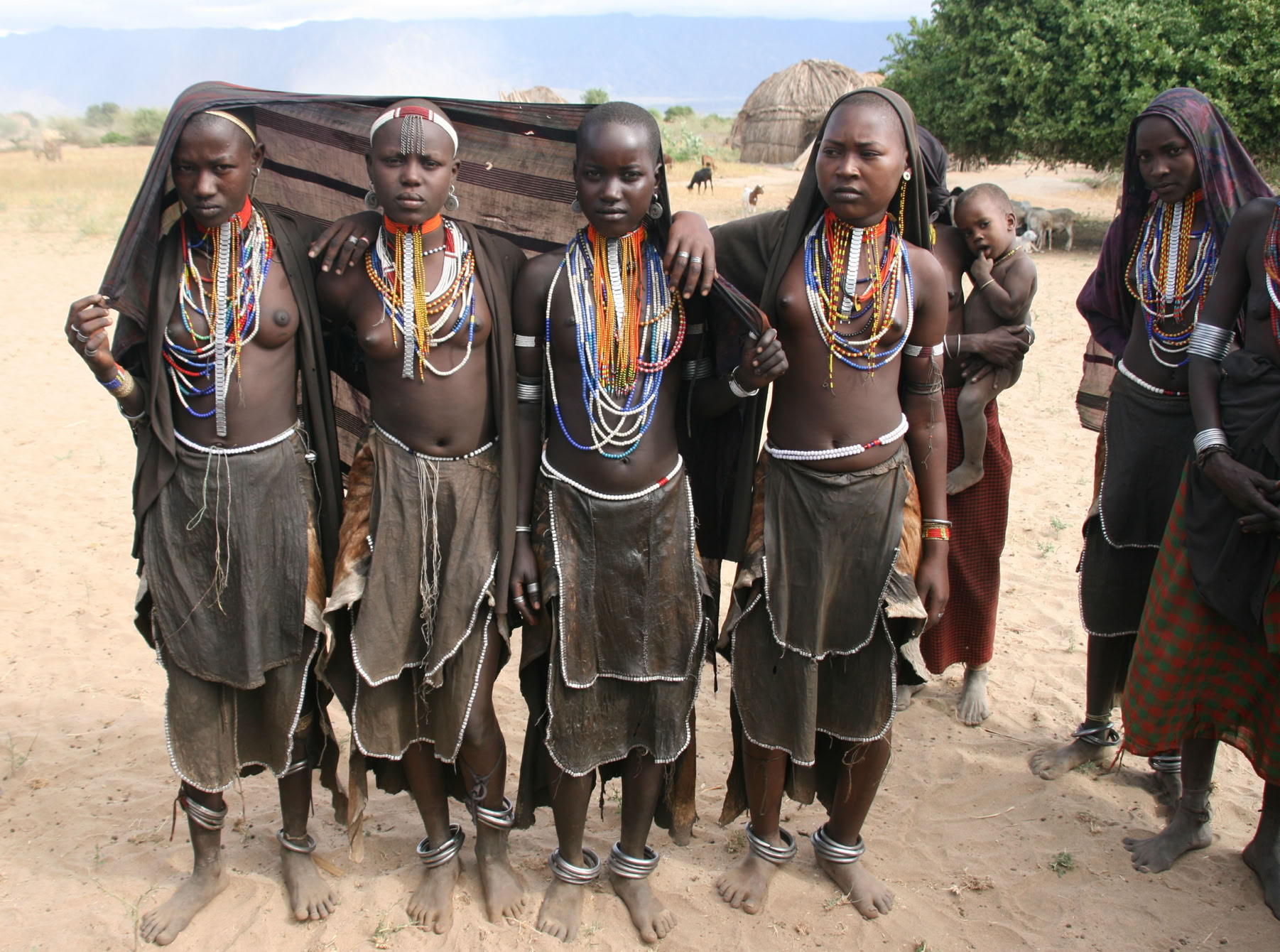 Four girls of the Arbore tribe in southern Ethiopia.  Original photo by Stephen Codrington