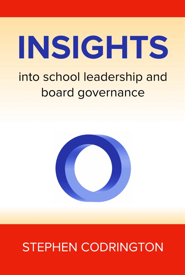 INSIGHTS into school leadership and board governance cover